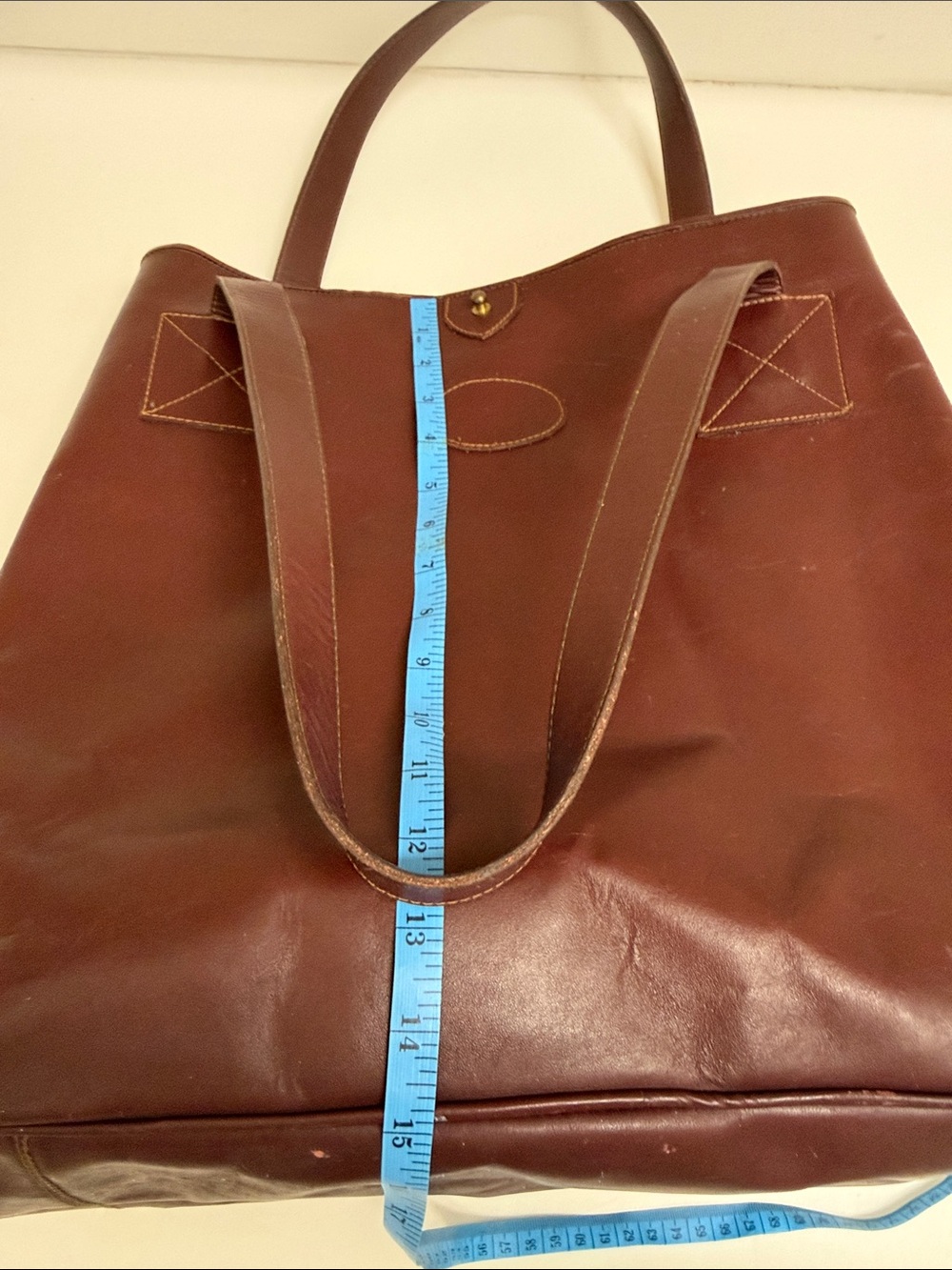 Levenger Classic Leather Tote Bag - Burgundy - Picture 8 of 10